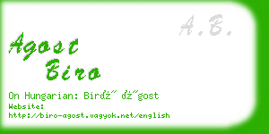 agost biro business card